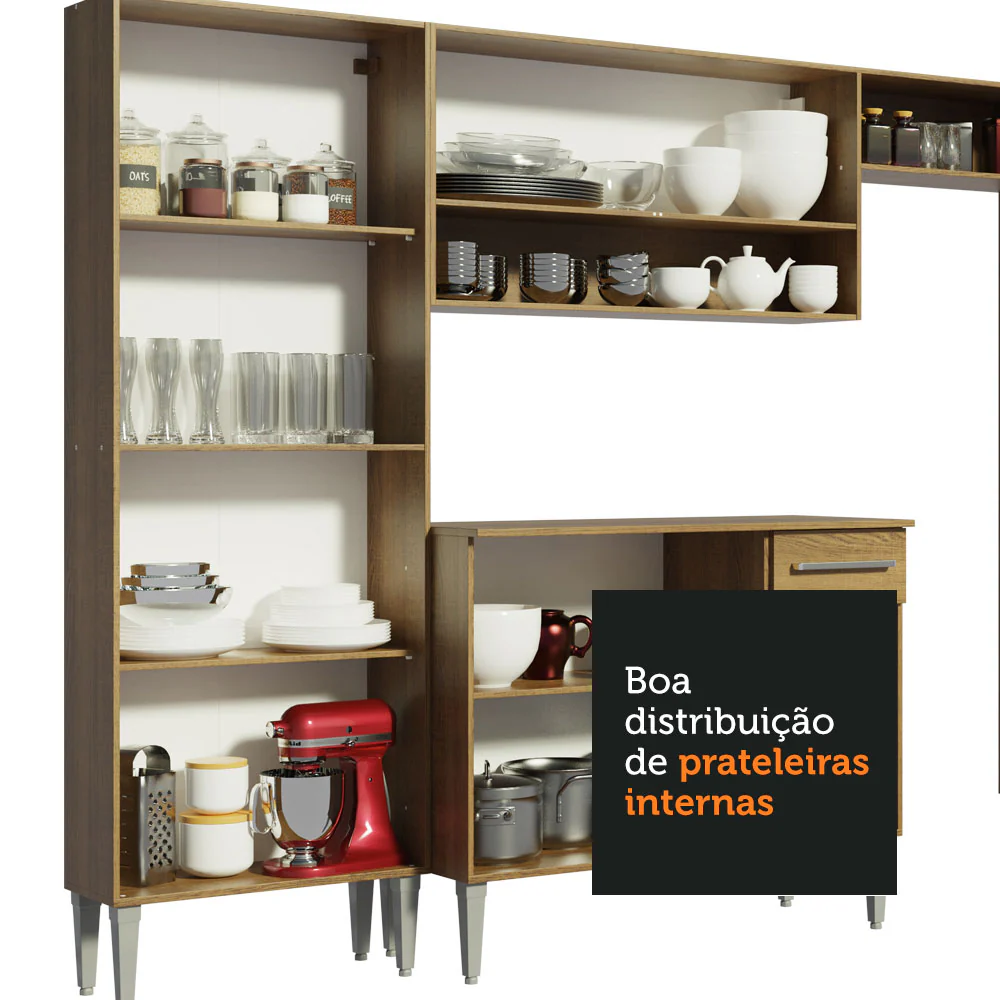 Armário de Cozinha Completa 229cm Rustic Emilly Madesa 06 - Image 9