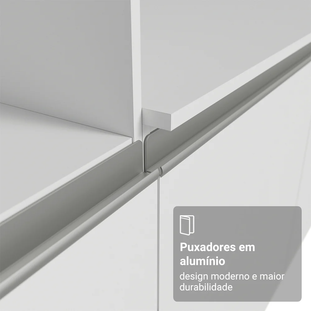 Armário de Cozinha Completa 240cm Branco Diamante Madesa 06 - Image 5