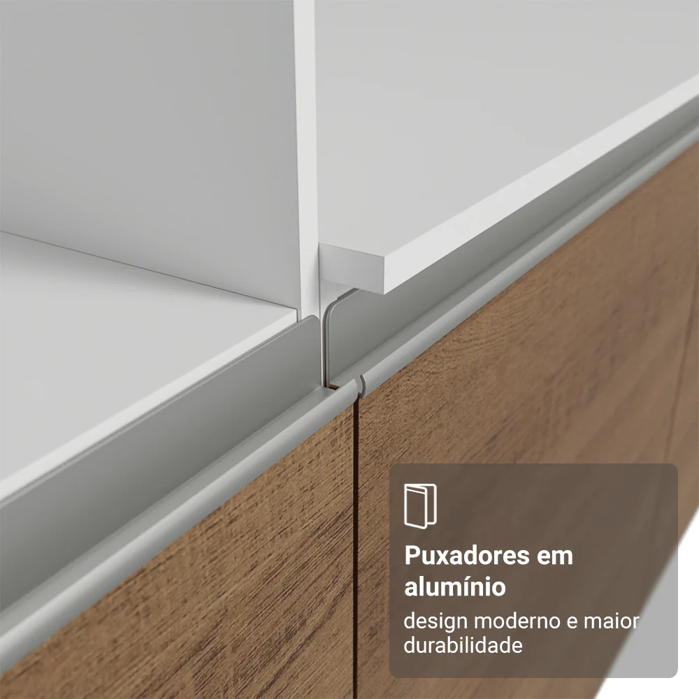 Armário de Cozinha Completa 240cm Branco/Rustic Diamante Madesa 06 - Image 5