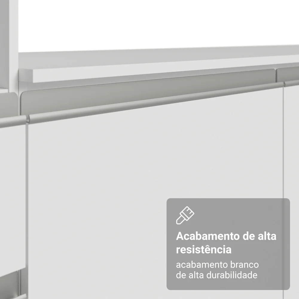 Armário de Cozinha Completa 260cm Branco Diamante Madesa 02 - Image 8
