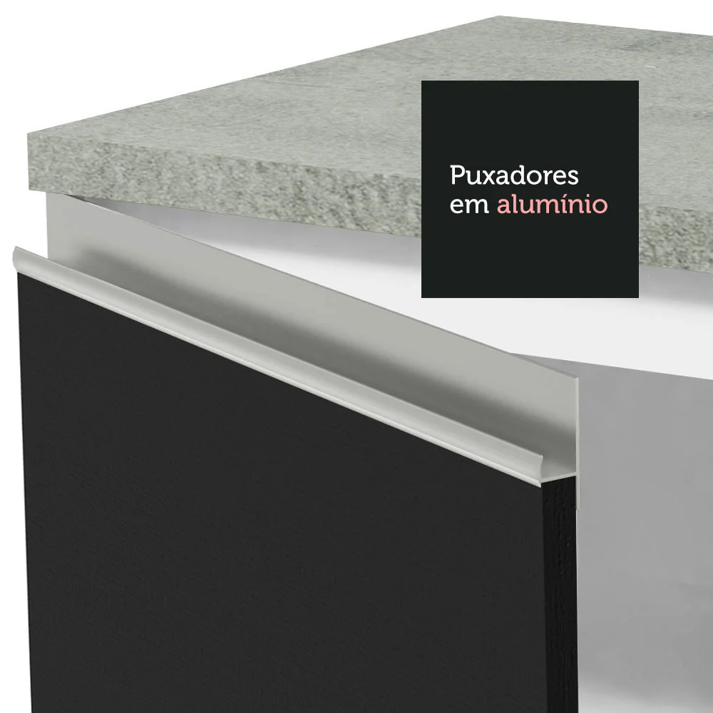Armário de Cozinha Completa 260cm Branco/Preto Glamy Madesa 05 - Image 7