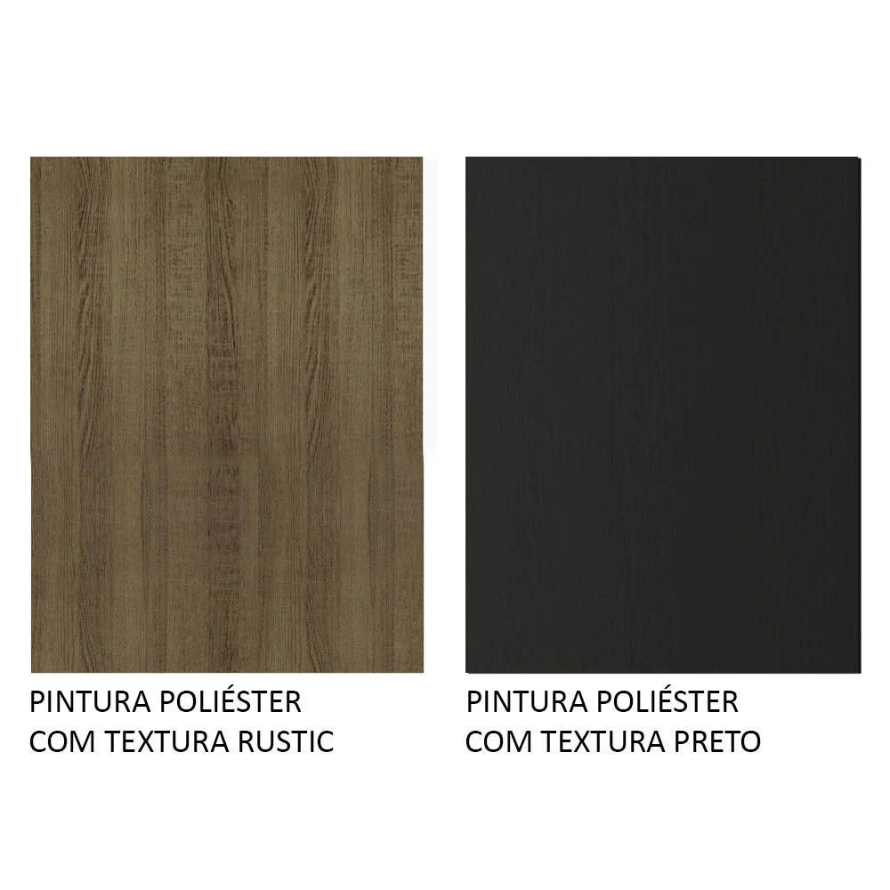 Armário de Cozinha Completa 261cm Rustic/Preto Emilly Madesa 05 - Image 10