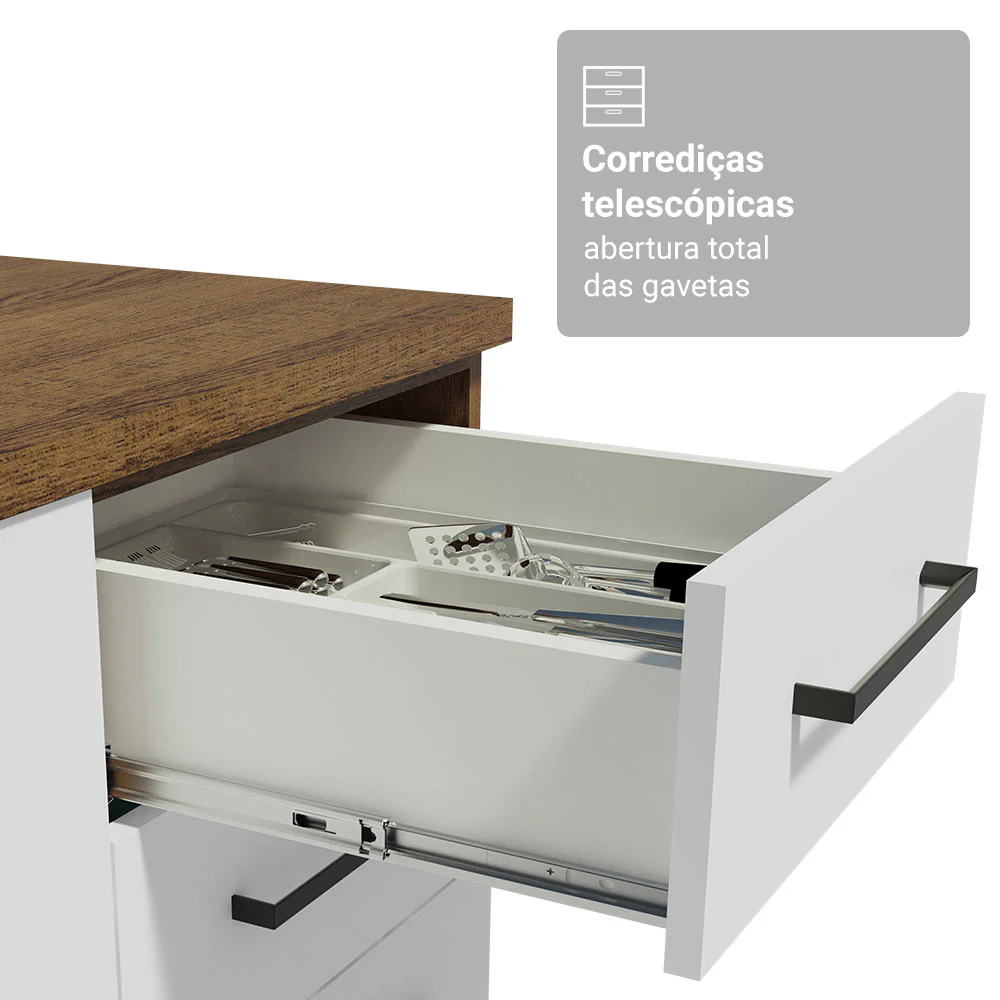 Armário de Cozinha Completa 270cm Rustic/Branco Agata Madesa 11 - Image 7
