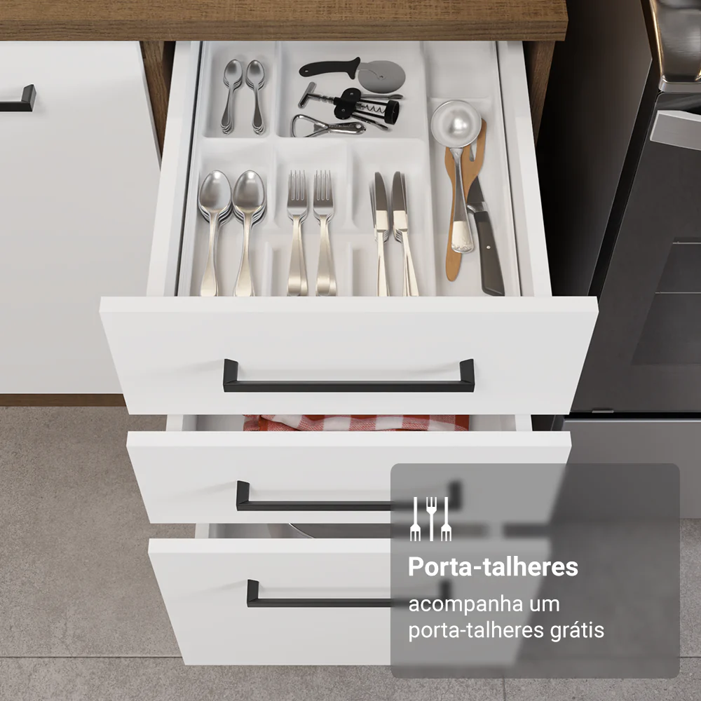 Armário de Cozinha Completa 270cm Rustic/Branco Agata Madesa 11 - Image 8