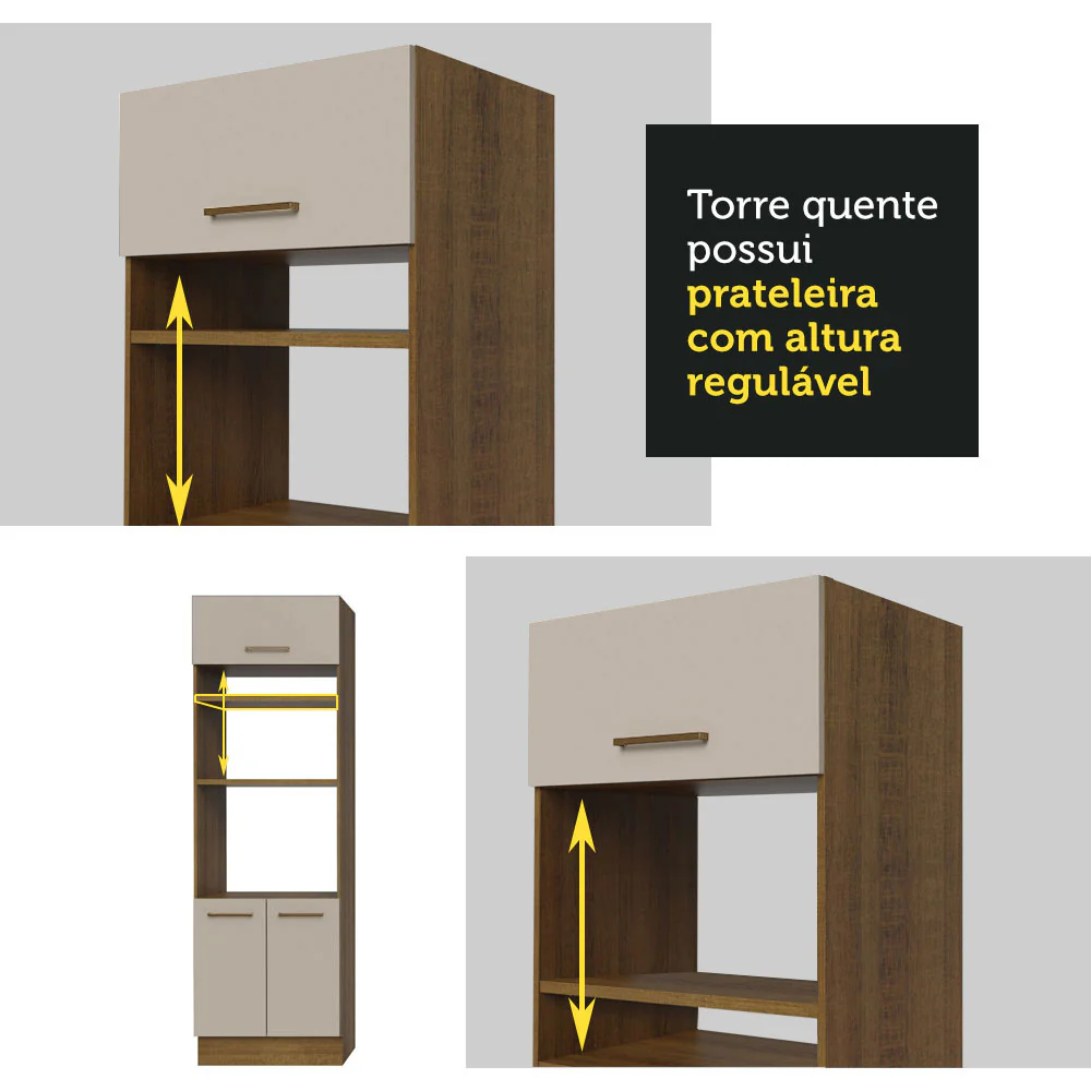 Armário de Cozinha Completa 270cm Rustic/Crema Agata Madesa 01 - Image 8
