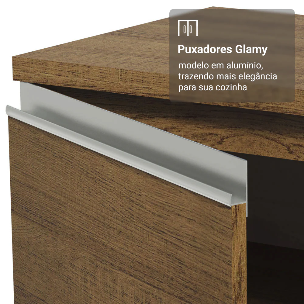 Armário de Cozinha Completa 270cm Rustic Glamy Madesa 16 - Image 6