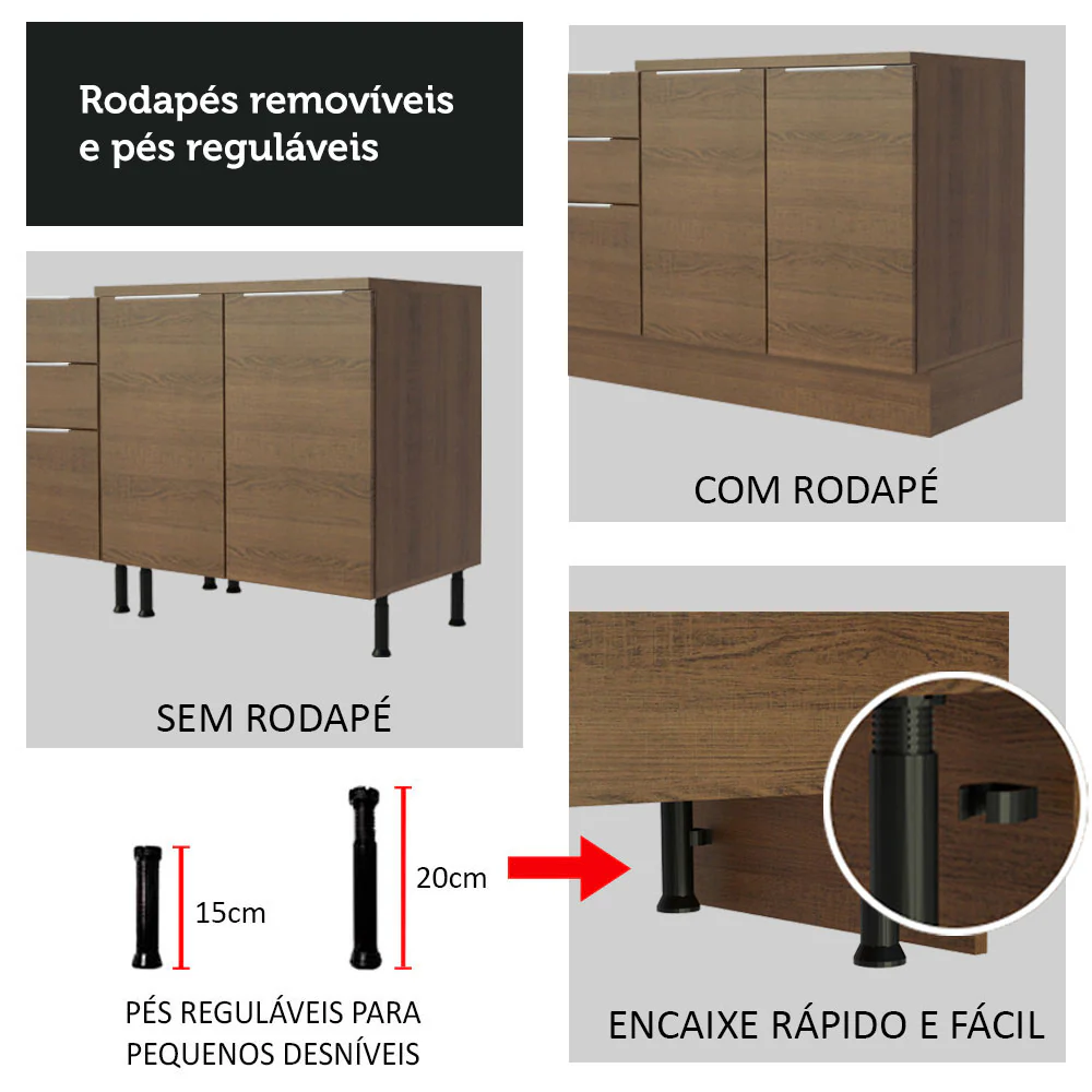 Armário de Cozinha Completa 270cm Rustic Stella Madesa 10 - Image 10