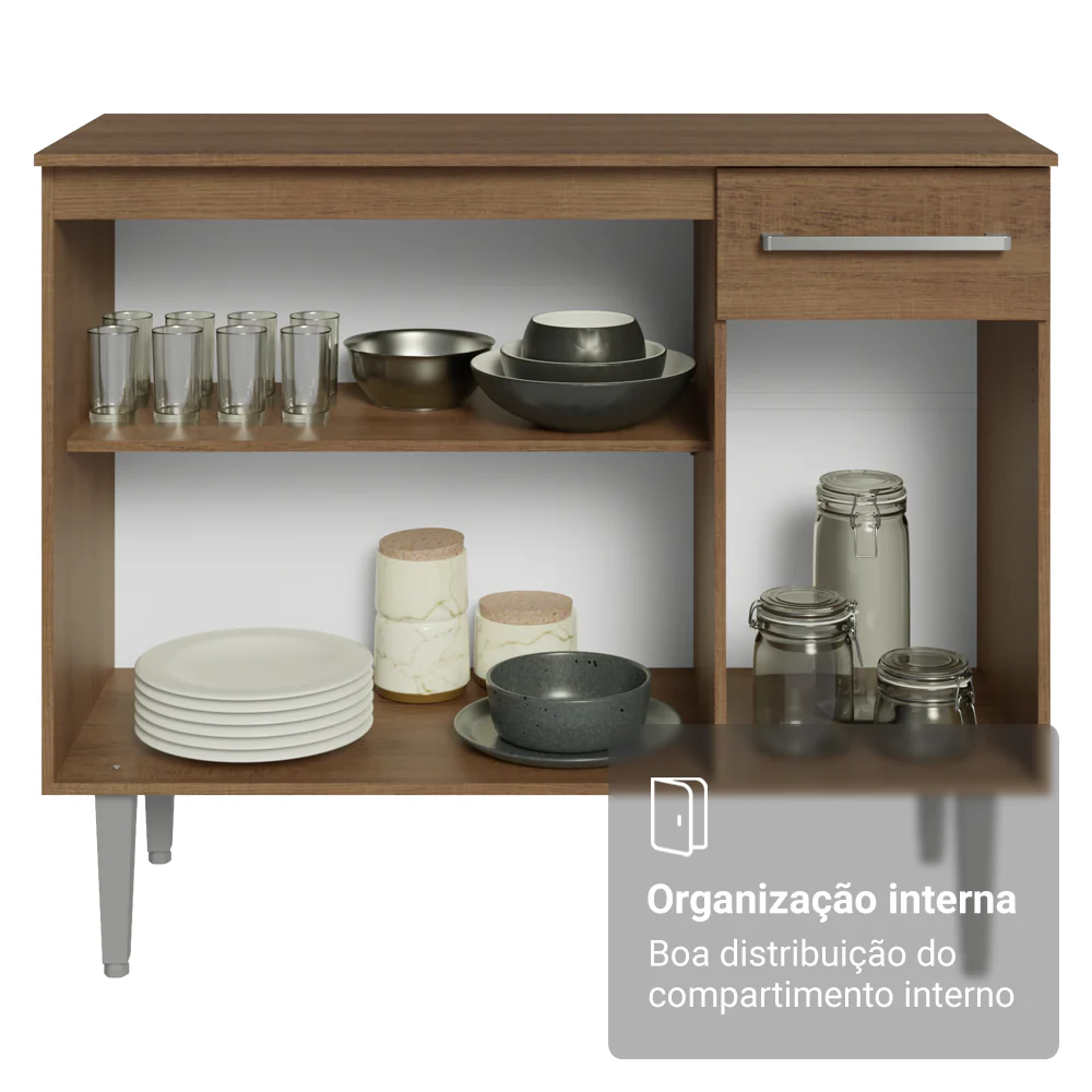 Armário de Cozinha Completa 293cm com Pia Rustic Emilly Madesa 08 - Image 6