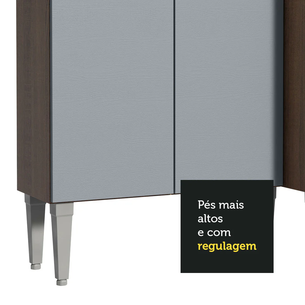 Armário de Cozinha Completa 293cm Rustic/Cinza Emilly Madesa 02 - Image 7