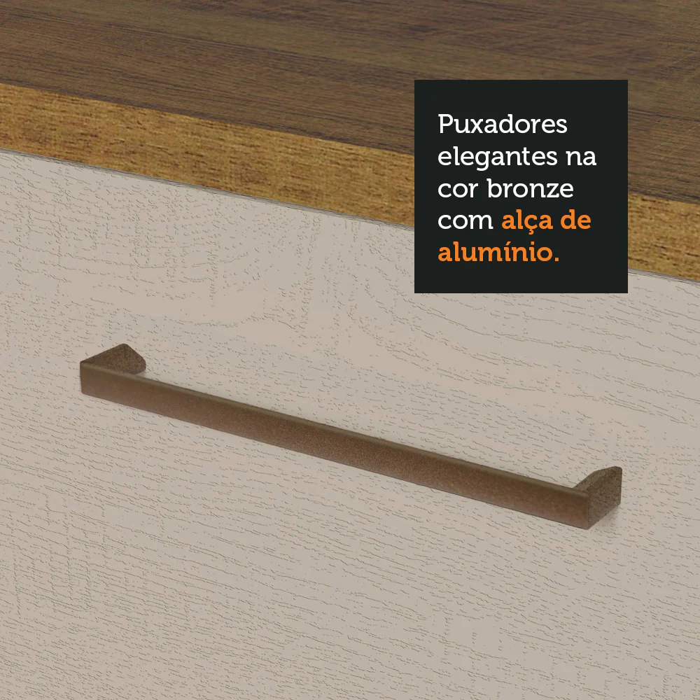 Armário de Cozinha Completa 310 cm Rustic/Crema Agata Madesa 01 - Image 7