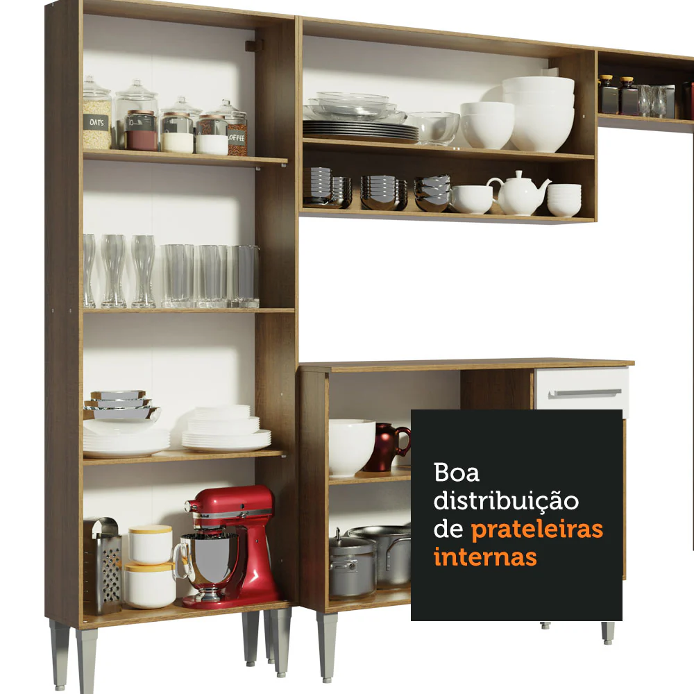 Armário de Cozinha Completa 325cm Rustic/Branco Emilly Madesa 02 - Image 8