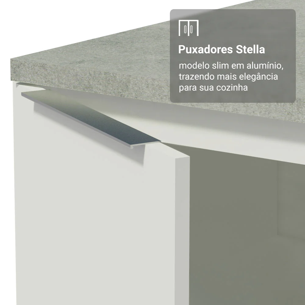 Armário de Cozinha Completa 549cm Branco Stella Madesa 01 - Image 6
