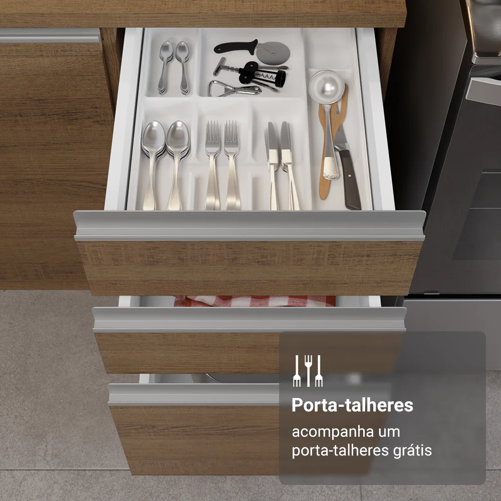 Armário de Cozinha Completa 549cm Rustic Glamy Madesa 01 - Image 8