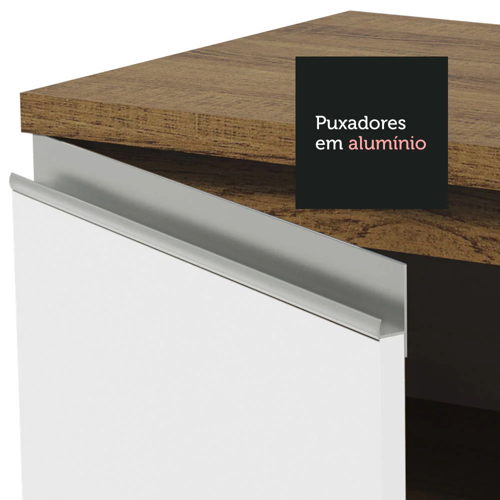 Armário de Cozinha Completa de Canto 349cm Rustic/Branco Glamy Madesa 06 - Image 7