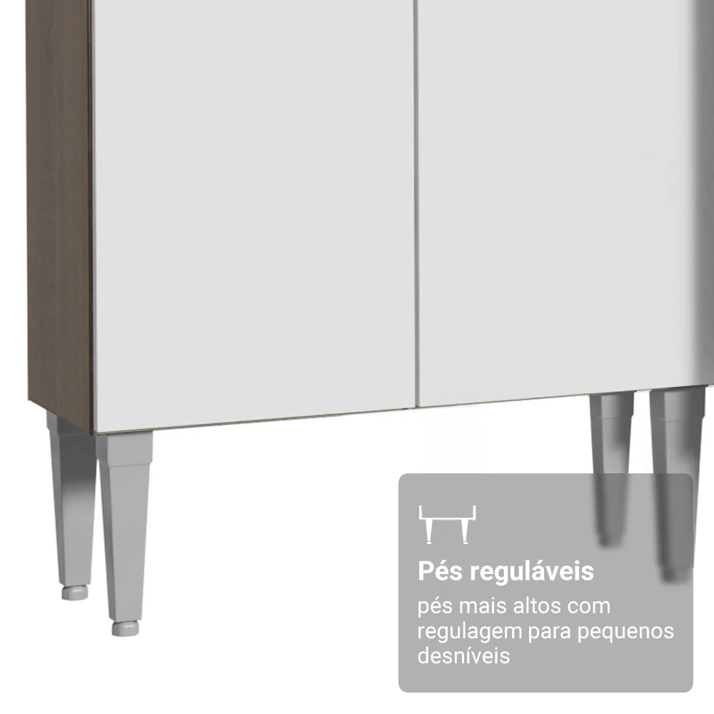Armário de Cozinha Completa de Canto 417cm Rustic/Branco Emilly Madesa 02 - Image 8