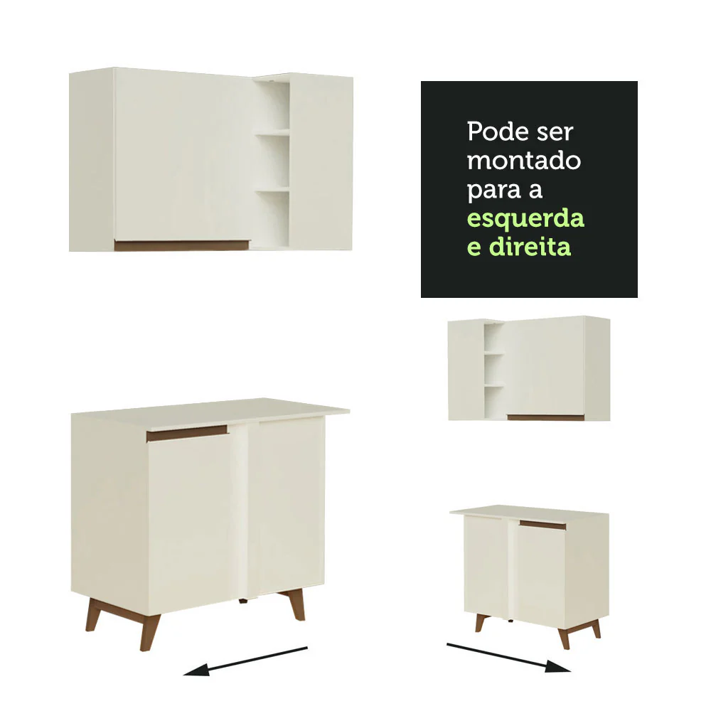 Armário de Cozinha Completa de Canto 462cm Branco Reims Madesa 03 - Image 9