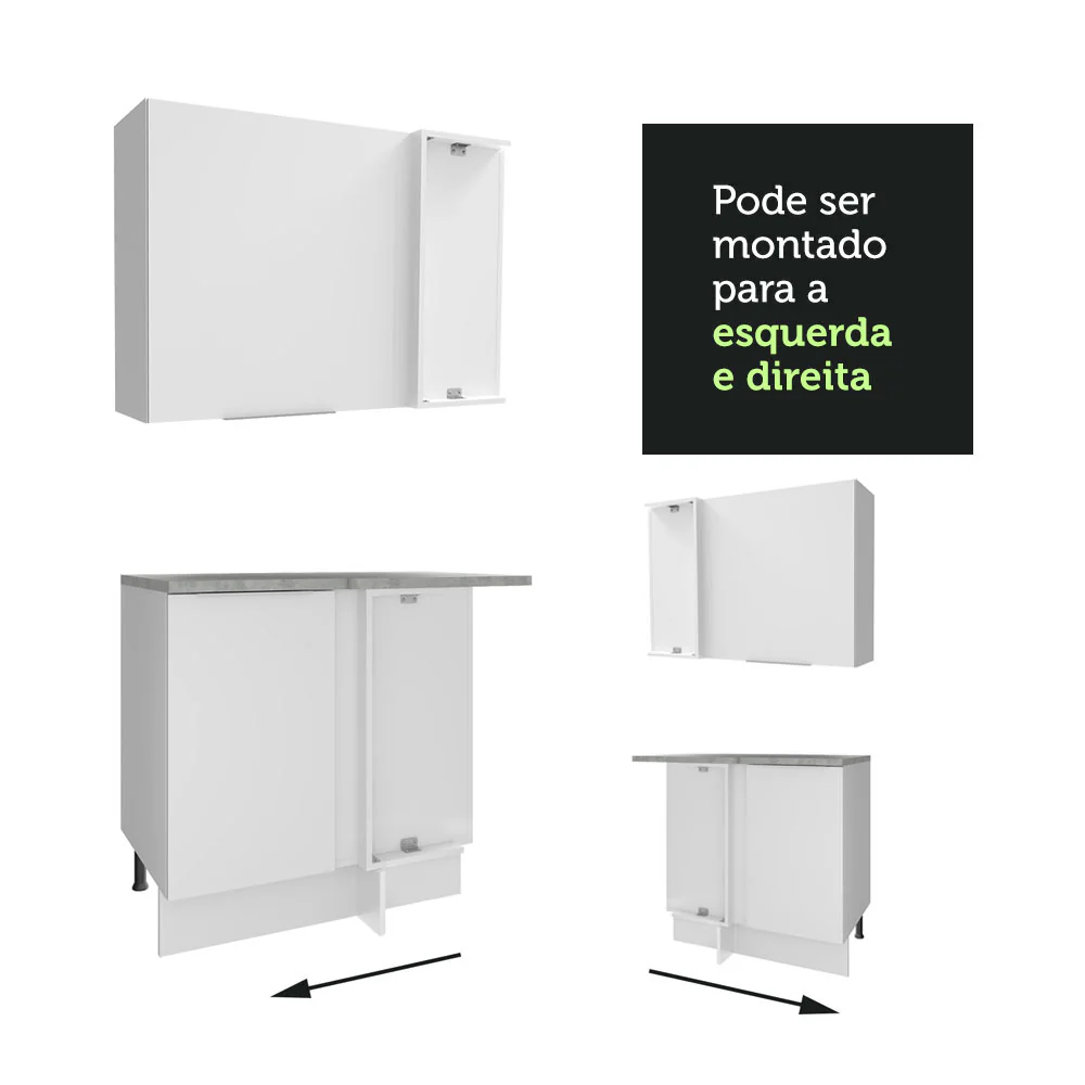 Armário de Cozinha Completa de Canto 499cm Branco Stella Madesa 01 - Image 8