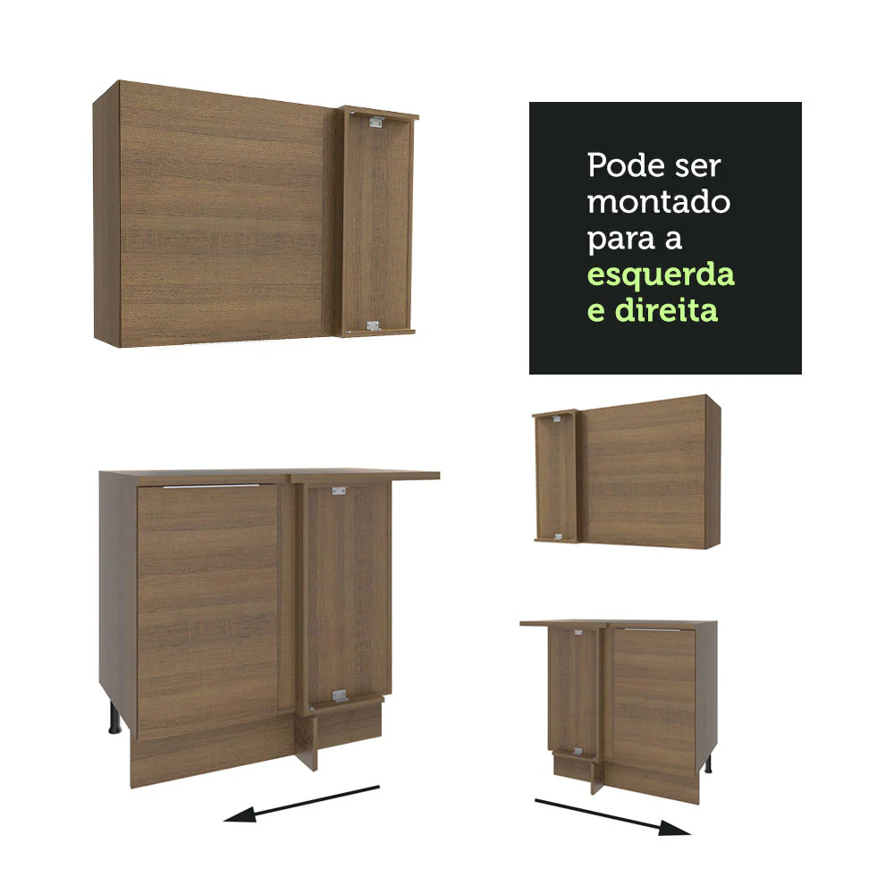 Armário de Cozinha Completa de Canto 499cm Rustic Stella Madesa 01 - Image 8