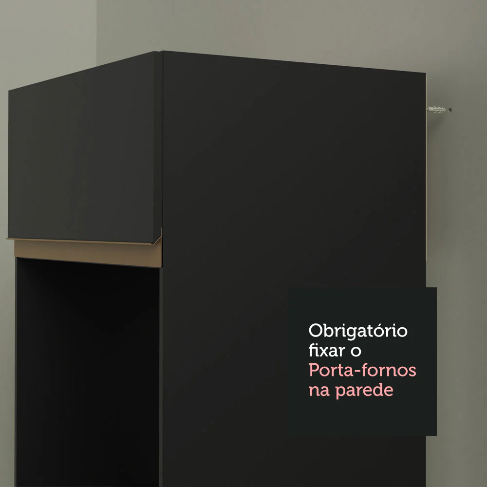 Armário de Cozinha Completa 260cm Preto/Rustic Reims Madesa 02 - Image 7