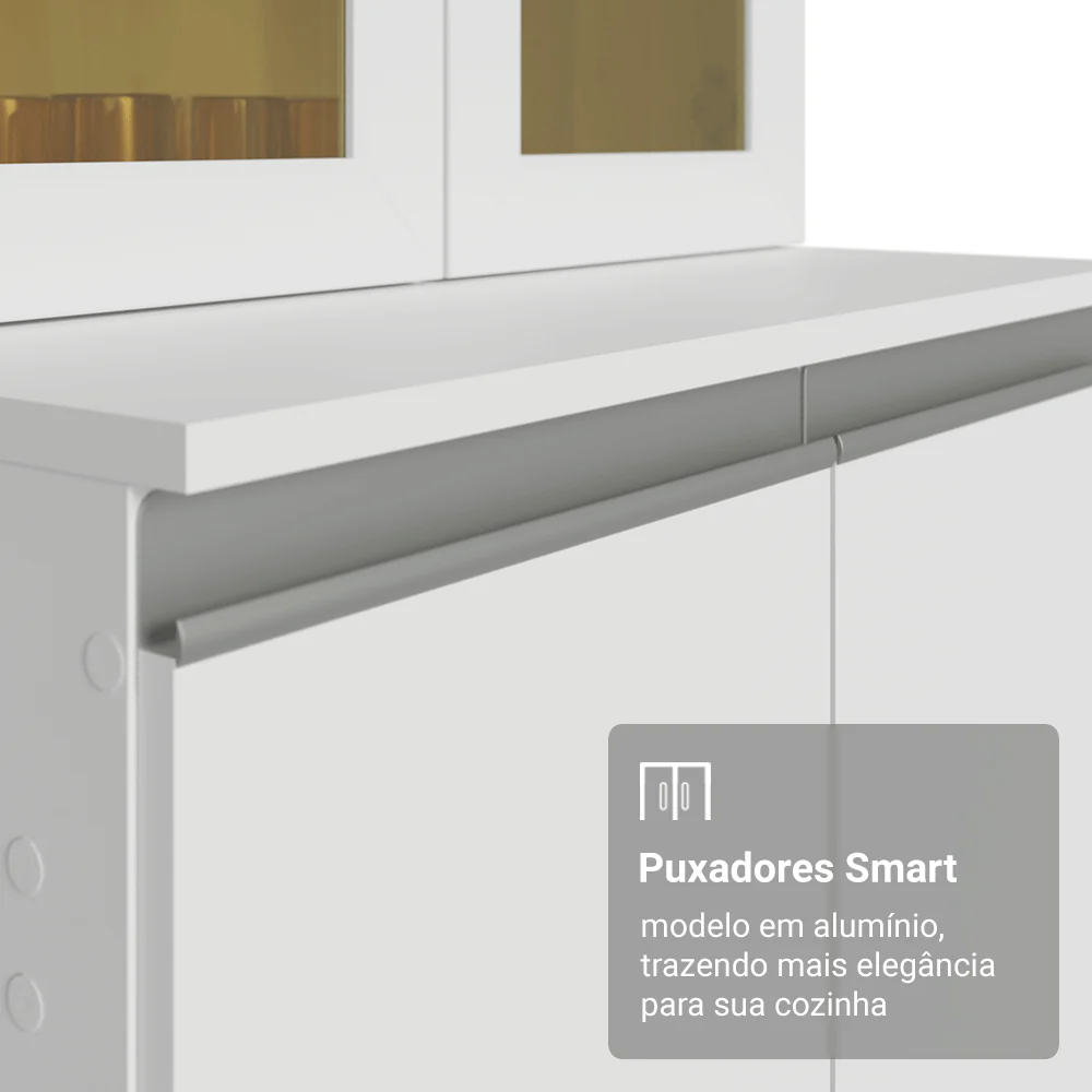 Armário de Cozinha Completa 100% MDF 290 cm Branco Smart Madesa 01 - Image 7