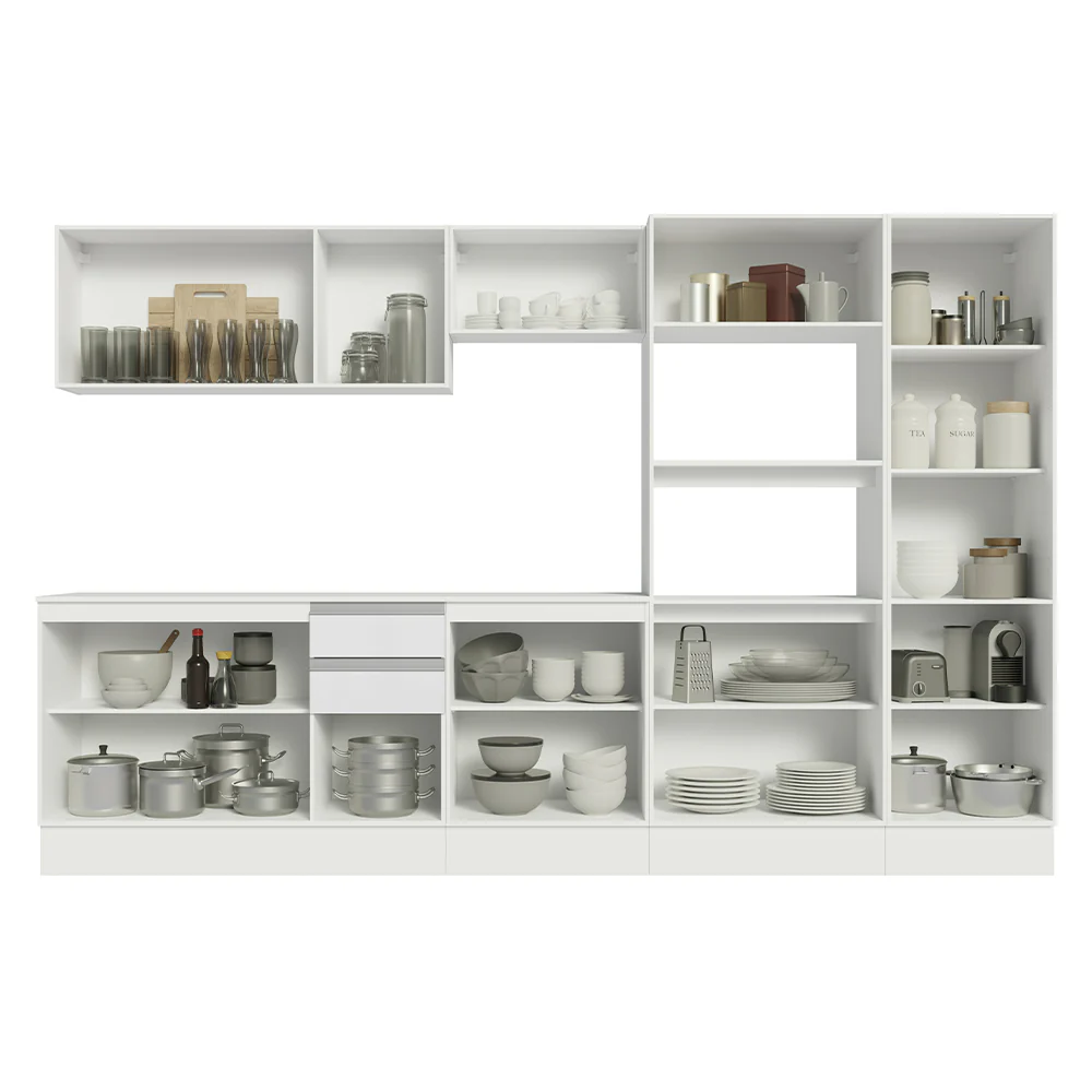 Armário de Cozinha Completa 100% MDF 300cm Branco Smart Madesa 02 - Image 5