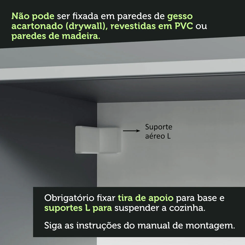 Armário de Cozinha Completa Suspenso 220cm Cinza Nice Madesa 02 - Image 9
