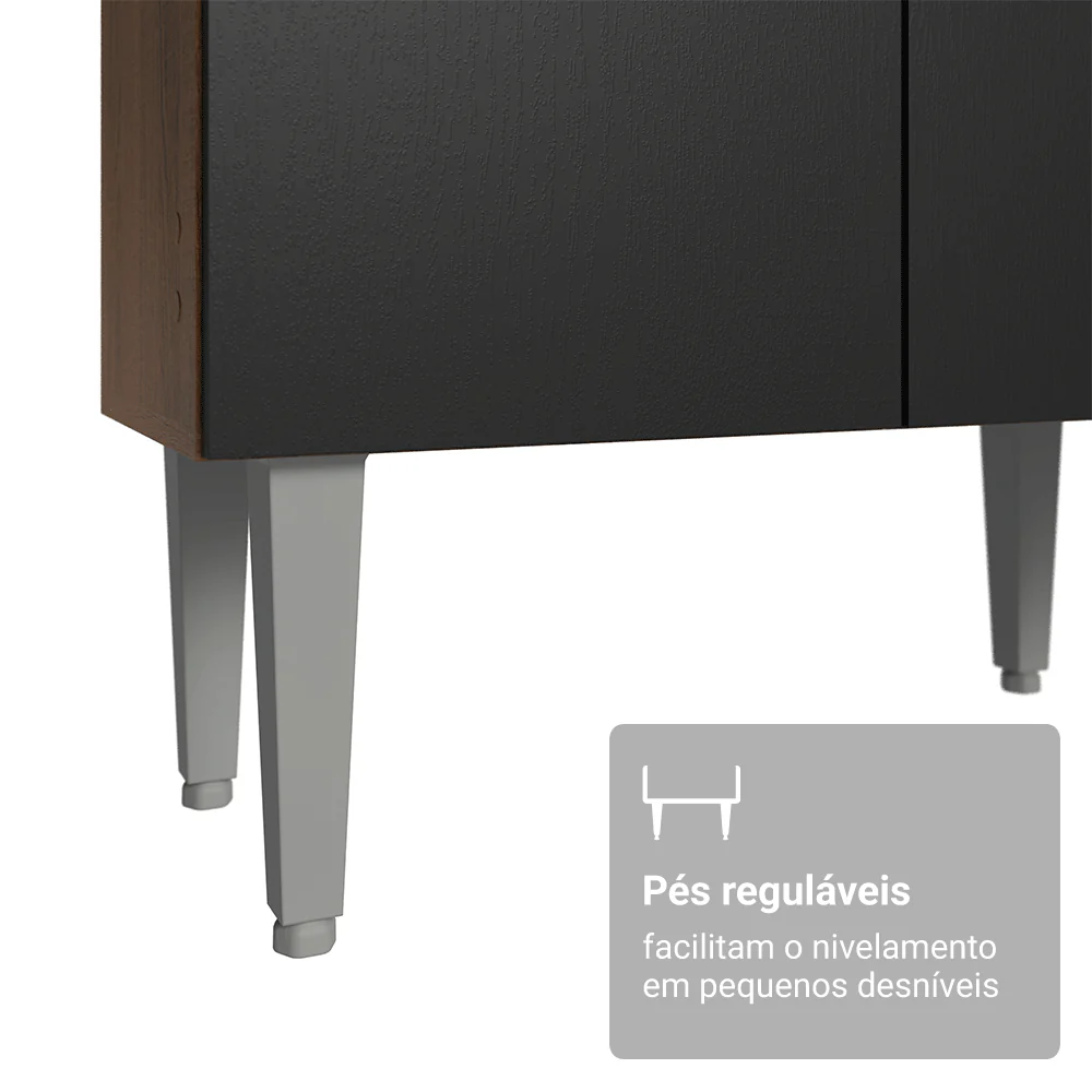Armário de Cozinha Completa 220 cm Rustic/Preto Deli Madesa 01 - Image 8