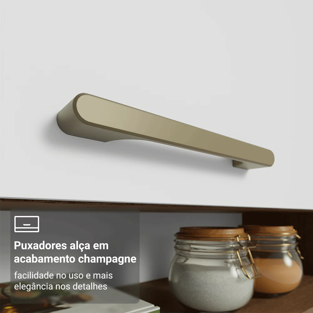 Armário de Cozinha Completa 265 cm Rustic/Branco Lille Madesa 01 - Image 6