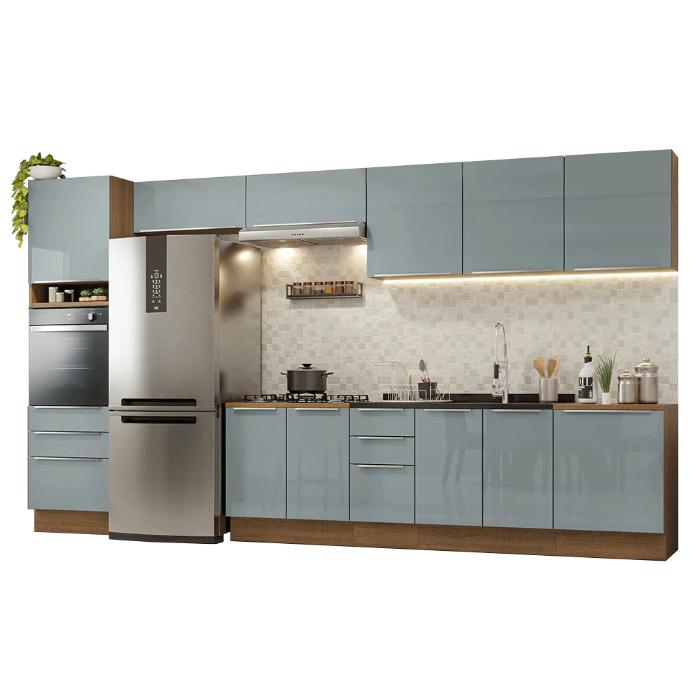 Armário de Cozinha Completa 400 cm Rustic/Cinza Lux Madesa 02 - Image 2