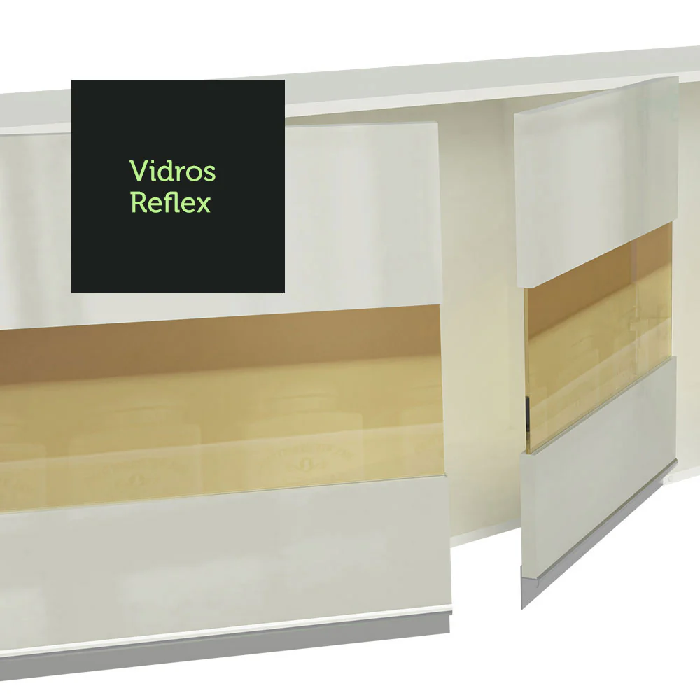 Armário de Cozinha Completa de Canto 100% MDF 377cm Smart Branco Brilhante Madesa 01 - Image 8