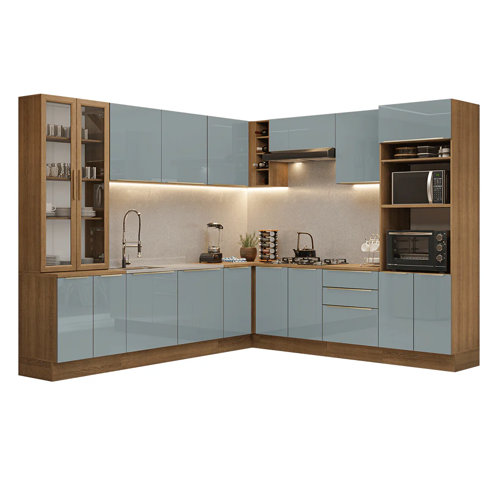 Armário de Cozinha Completa de Canto 549 cm Rustic/Cinza Lux Madesa 01 - Image 2
