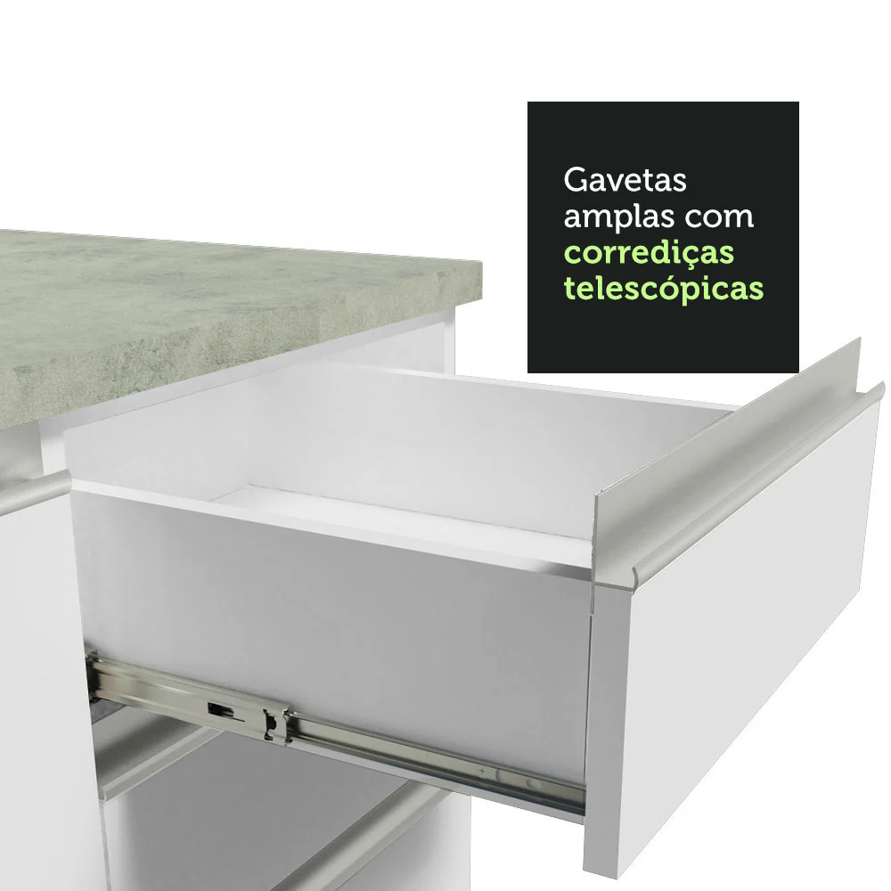 Armário Gabinete para Banheiro 120cm 2 Portas 3 Gavetas Branco Madesa - Image 9