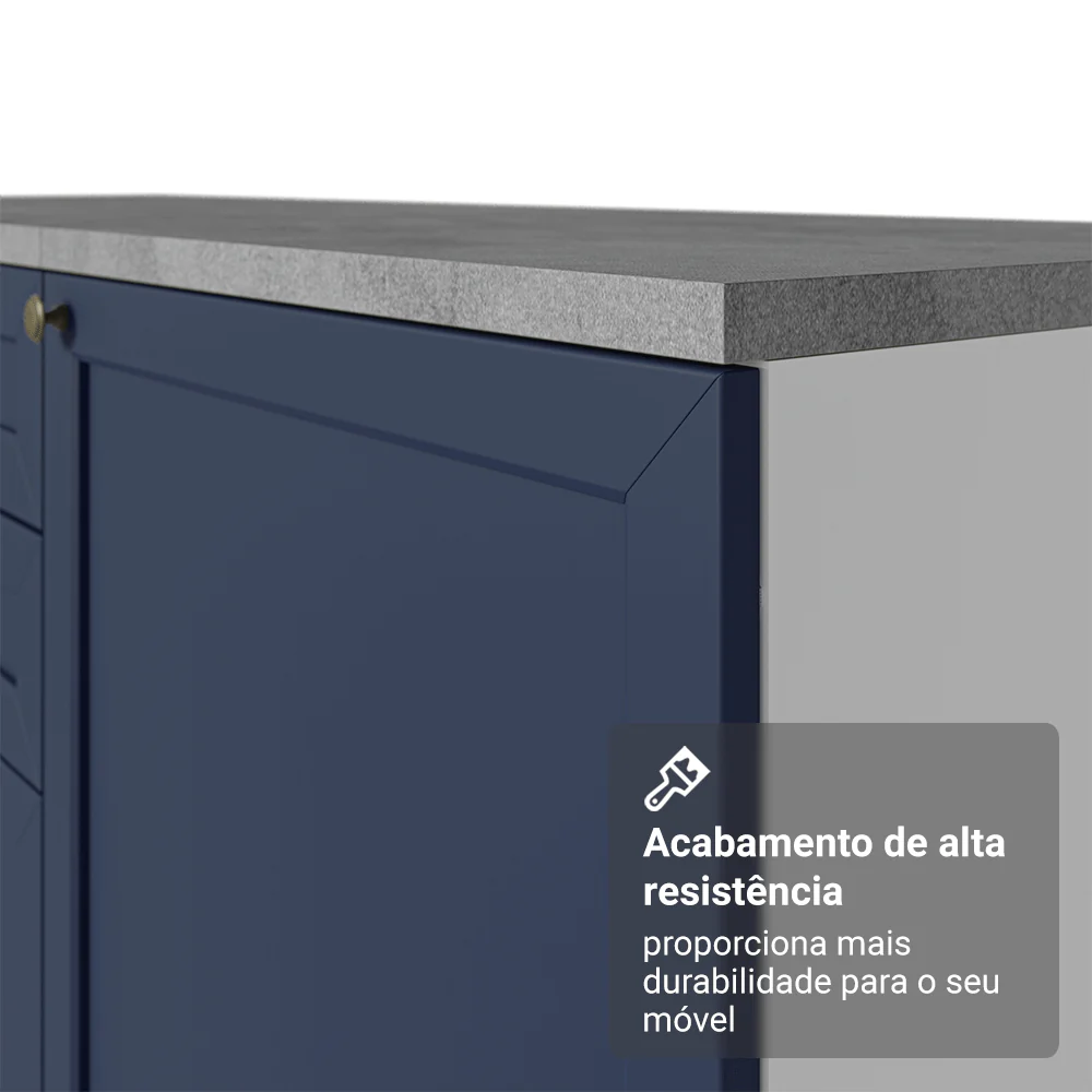 Balcão de Cozinha 35 x 60 cm 1 Porta (Sem Tampo) Branco/Azul Vik Madesa - Image 8