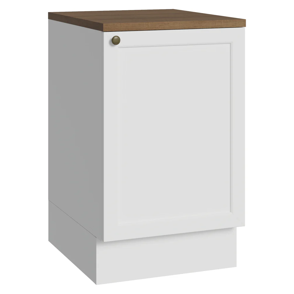 Balcão de Cozinha 50 x 60cm 1 Porta Branco Tampo Rustic Vik Madesa