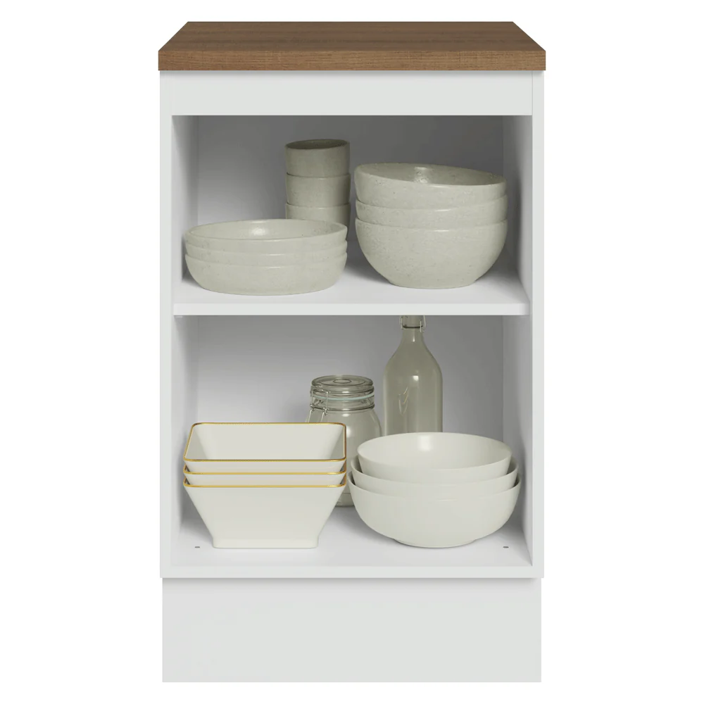 Balcão de Cozinha 50 x 60cm 1 Porta Branco Tampo Rustic Vik Madesa - Image 5