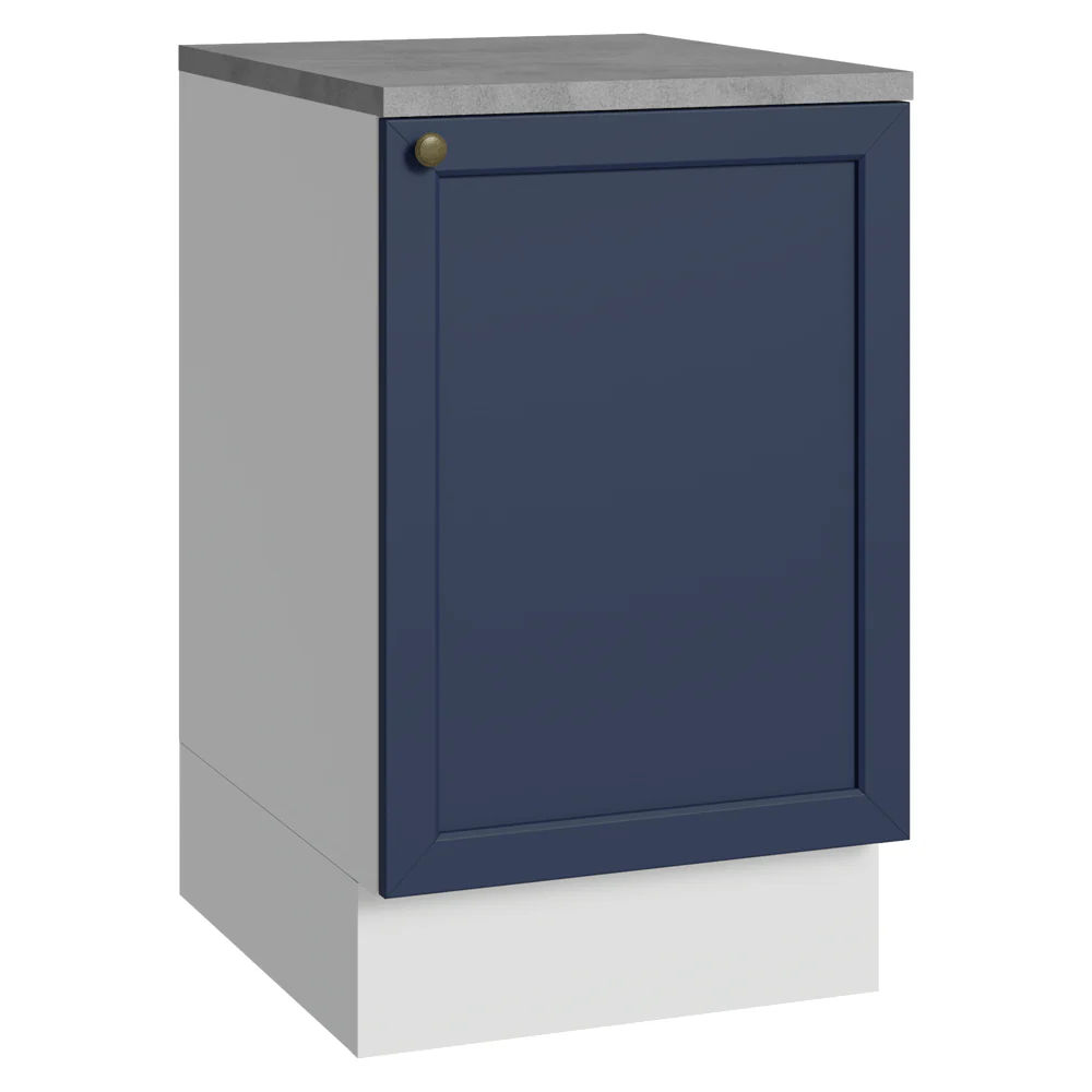 Balcão de Cozinha 50 x 60cm 1 Porta (Com Tampo) Branco/Azul Vik Madesa
