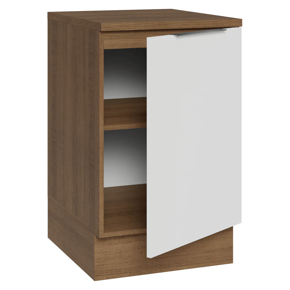 Balcão de Cozinha 50 x 60cm 1 Porta (Com Tampo) Rustic/Branco Stella Madesa - Image 6