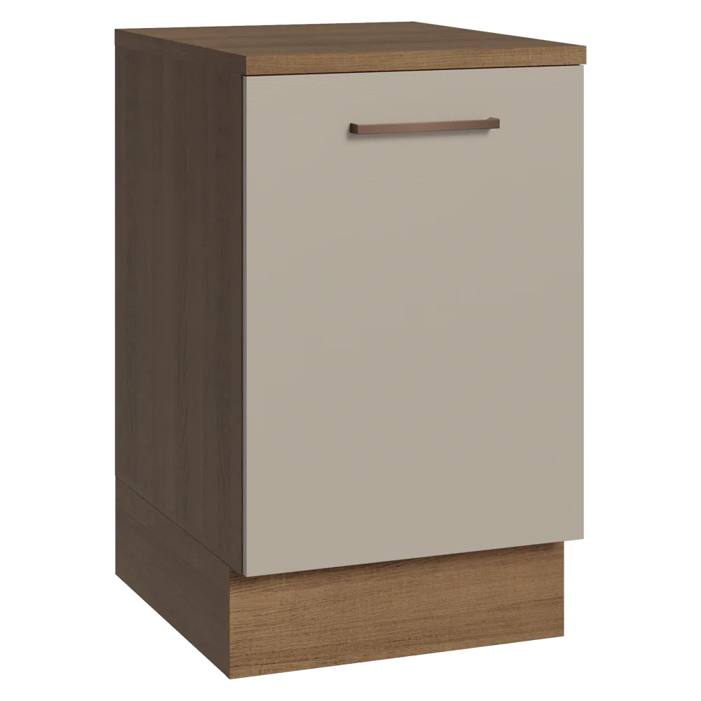 Balcão de Cozinha 50 x 60cm 1 Porta (Com Tampo) Rustic/Crema Agata Madesa