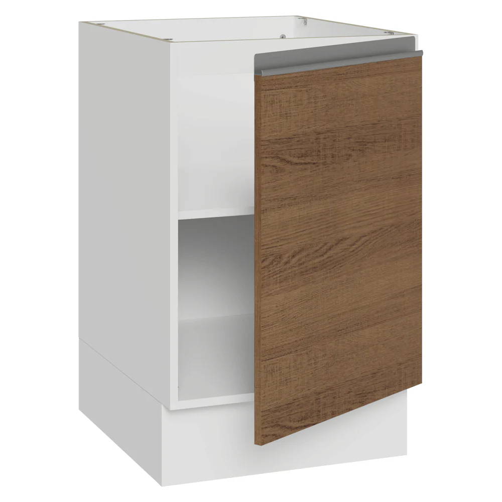 Balcão de Cozinha 50 x 60cm 1 Porta (Sem Tampo) Branco/Rustic Glamy Madesa - Image 6