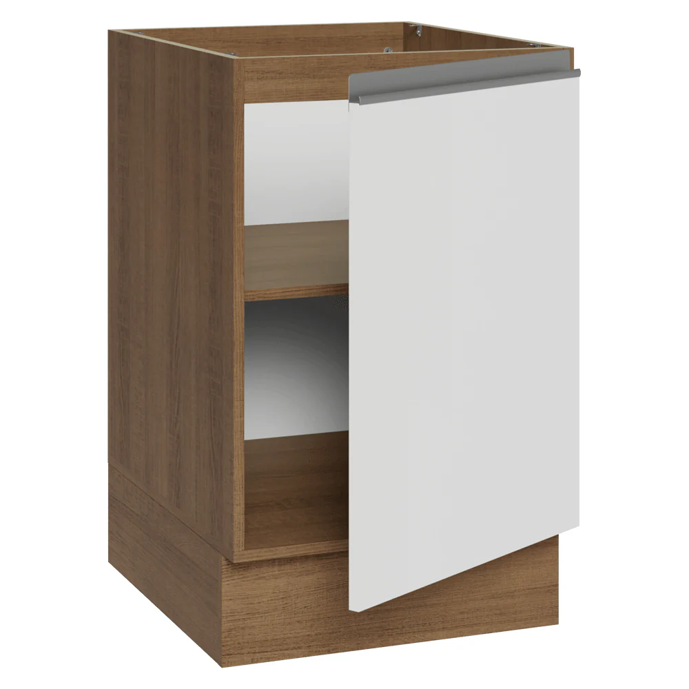 Balcão de Cozinha 50 x 60cm 1 Porta (Sem Tampo) Rustic/Branco Glamy Madesa - Image 6