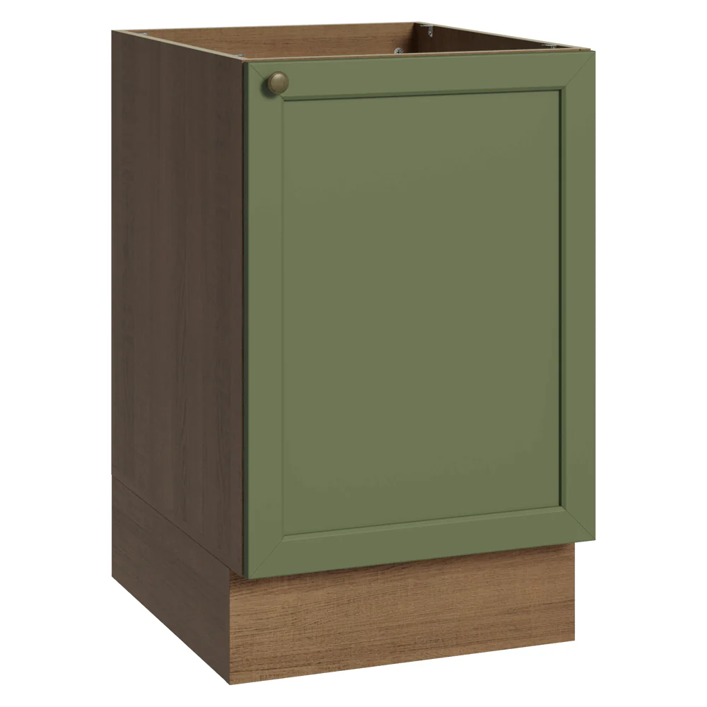 Balcão de Cozinha 50 x 60cm 1 Porta (Sem Tampo) Rustic/Verde Vik Madesa