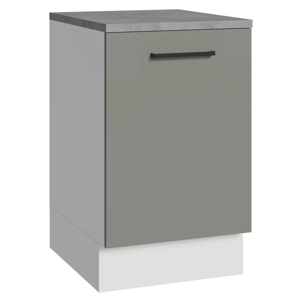 Balcão de Cozinha 50cm 1 Porta Branco/Cinza Agata Madesa