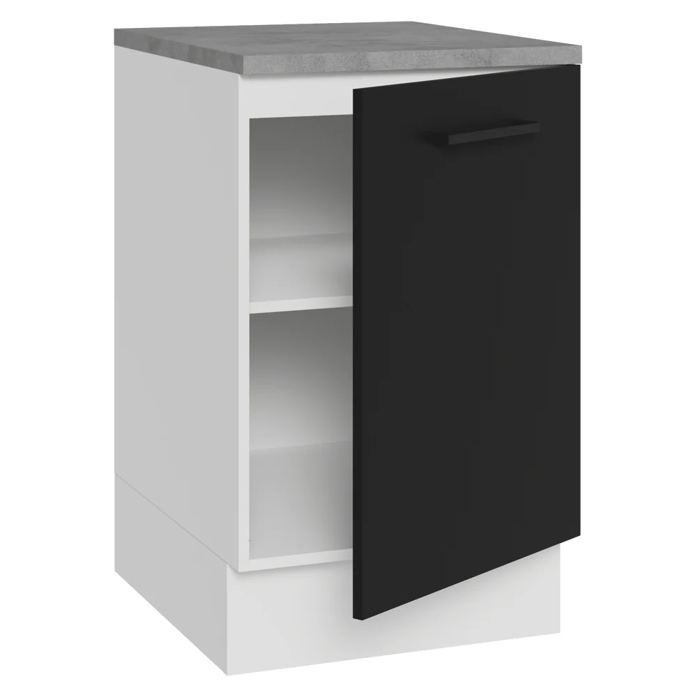 Balcão de Cozinha 50cm 1 Porta Branco/Preto Agata Madesa - Image 6
