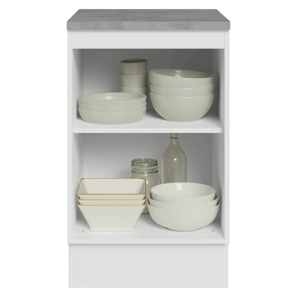 Balcão de Cozinha 50 x 60 cm 1 Porta (Com Tampo) Branco/Cinza Lux Madesa - Image 5