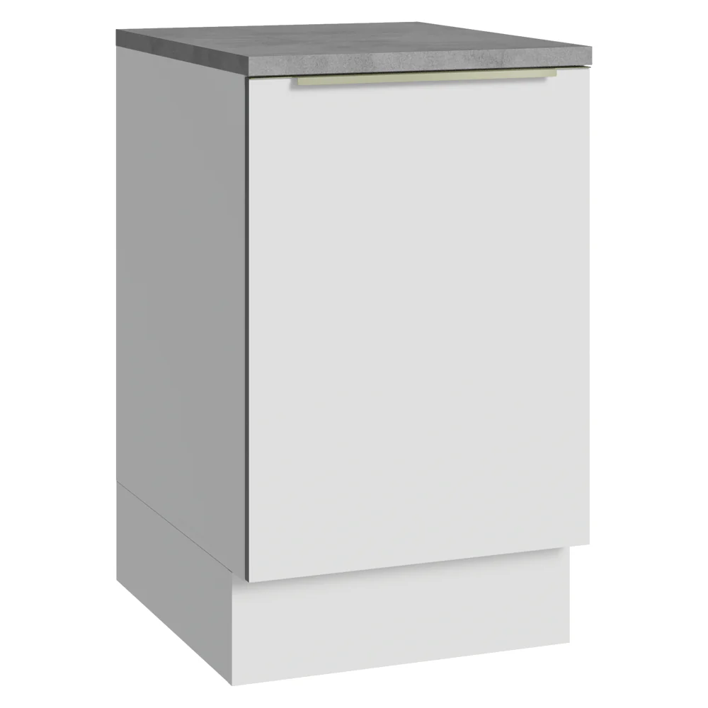 Balcão de Cozinha 50 x 60 cm 1 Porta (Com Tampo) Branco Veludo Lux Madesa