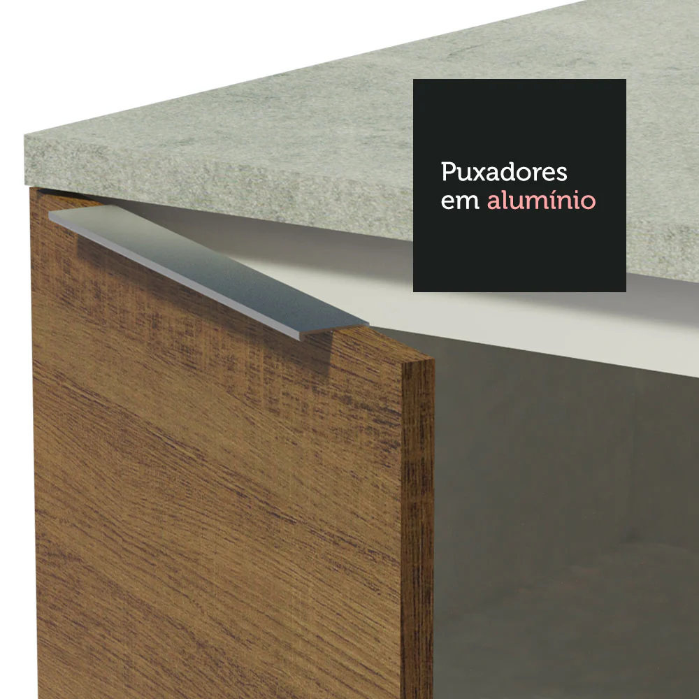Balcão Cozinha 60 x 60 cm 1 Porta (Sem Tampo) Branco/Rustic Stella Madesa - Image 8