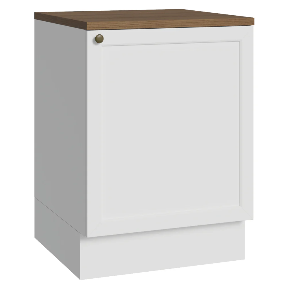 Balcão de Cozinha 60 x 60 cm 1 Porta (Com Tampo) Branco/Rustic Vik Madesa