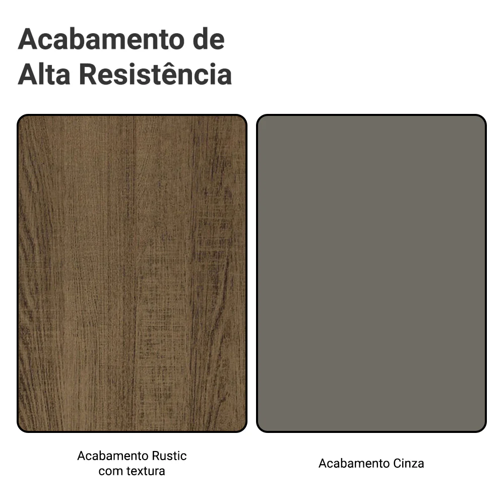 Balcão de Cozinha 60 x 60 cm 1 Porta (Com Tampo) Rustic/Cinza Vik Madesa - Image 11