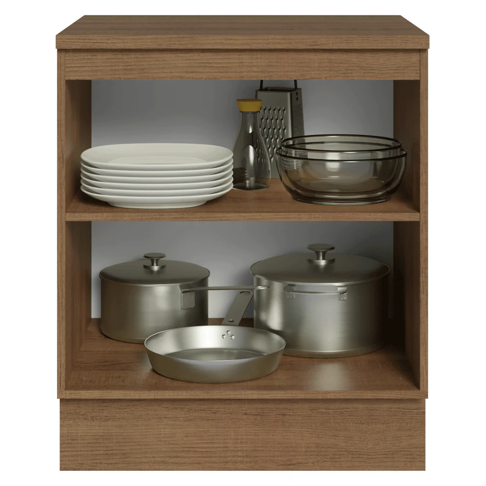 Balcão de Cozinha 70 x 60 cm 2 Portas (Com Tampo) Rustic/Azul Vik Madesa - Image 4