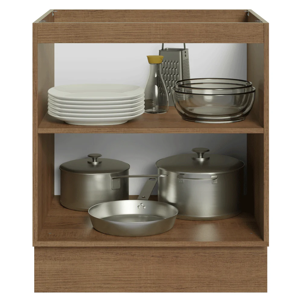 Balcão de Cozinha 70 x 60 cm 2 Portas (Sem Tampo) Rustic/Cinza Vik Madesa - Image 4